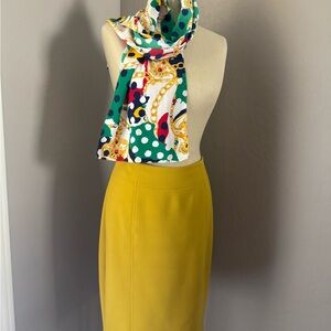 LOFT MUSTARD PENCIL SKIRT SZ 2